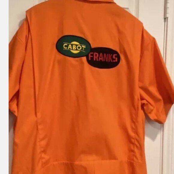 Vtg Bright Orange Coveralls Jumpsuit Uniform Sz XXL ToppMaster Mod Disco Costume - Picture 5 of 6